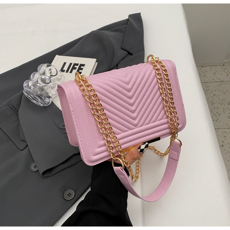 Chain Indentation Small Square For Women, 2024 Autumn And Winter New Fashion Versatile Single Shoulder Crossbody Bag