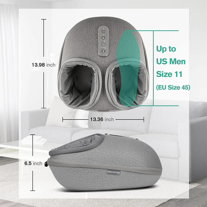 Medcursor Foot Massager Heat Treatment Adjustable Finger Pressure Deep Knee Roller Muscle Relaxation Pain Relief Home Office 241213