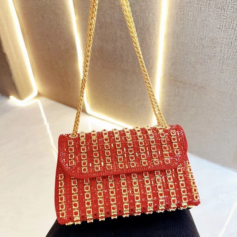 Women's Dinner Wedding Studded Dia Shoulder Crossbody Sequin Clutch Bag