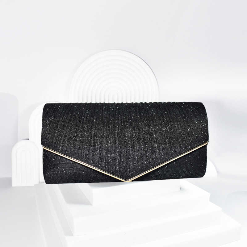 Fashionable Banquet Bag Clutch Bag Evening Dress Bag Bride Bag Handbag Pleated Sparkling Wedding Bag Dance Party Bag 240920