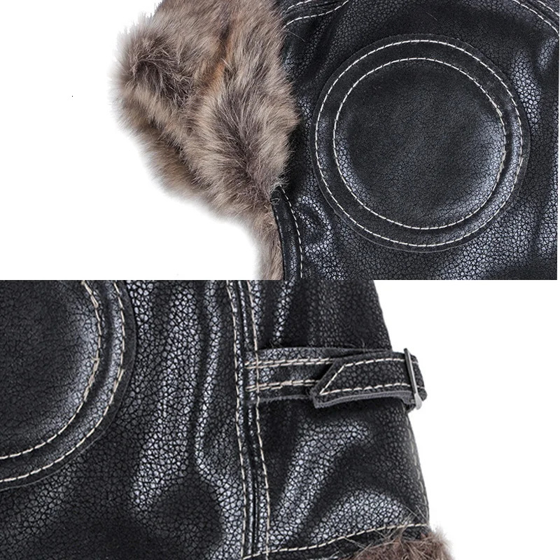 Mens autumn and winter Lei Feng hat fur ear protection lead hat windproof and waterproof snow hat outdoor cycling bomber hat 241220