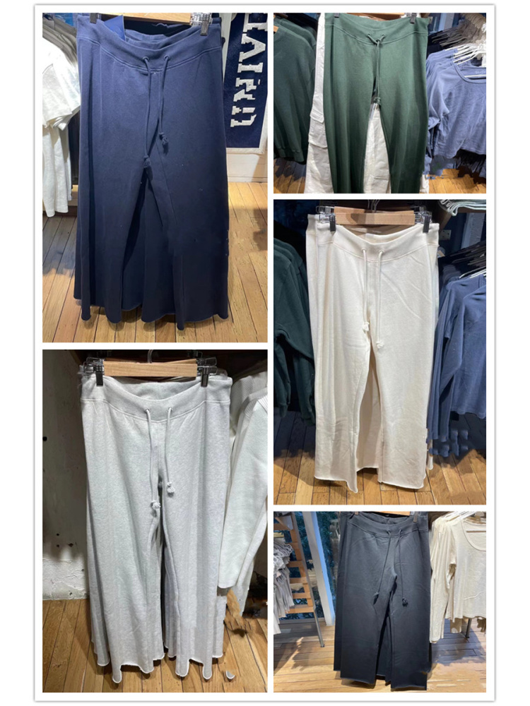 Casual Women Fashion Soft Cotton Drawstring Wide Leg Pants 2023 Summer Vintage Low Waist Solid Color Female Pants Mujer