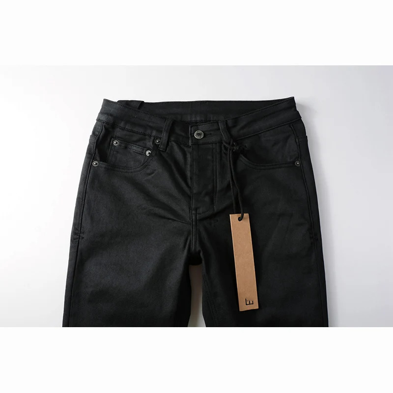 Mens Distressed Black Fashion High Street Skinny High Quality Ripped Jeans 241219