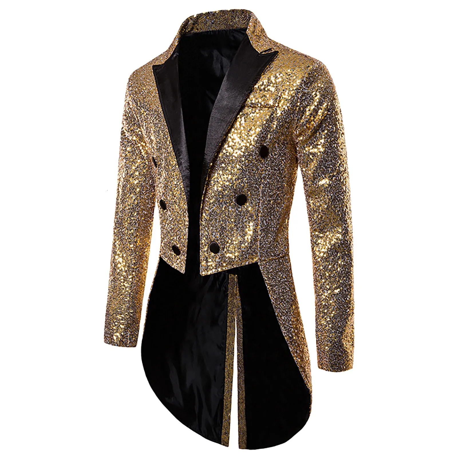 Mens Suit Round Sequin Button Tuxedo Stage Show Wedding Host Dance Festival Celebration Dinner Casual Wear Coats 241218