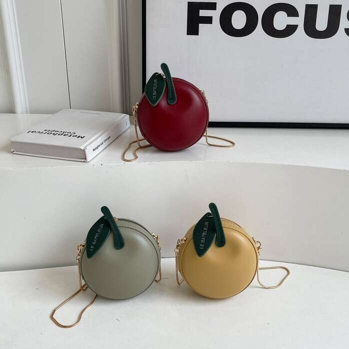 Apple Fashion Mini Bag, New Style, Versatile, Personalized, Mouth Red Envelope, High end, Small and Narrow Cross Women's Bag