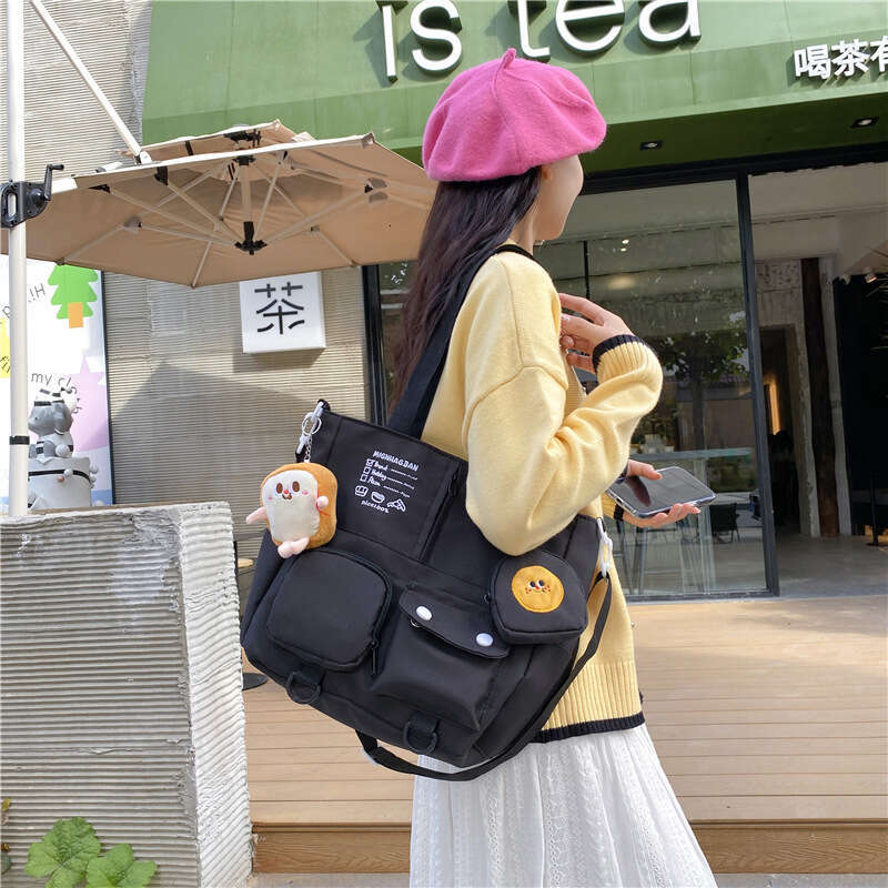 2024 New Nylon Large Capacity Crossbody Bag for Primary School Students' Classroom Tutoring Handheld Fashionable and Versatile Single Shoulder To