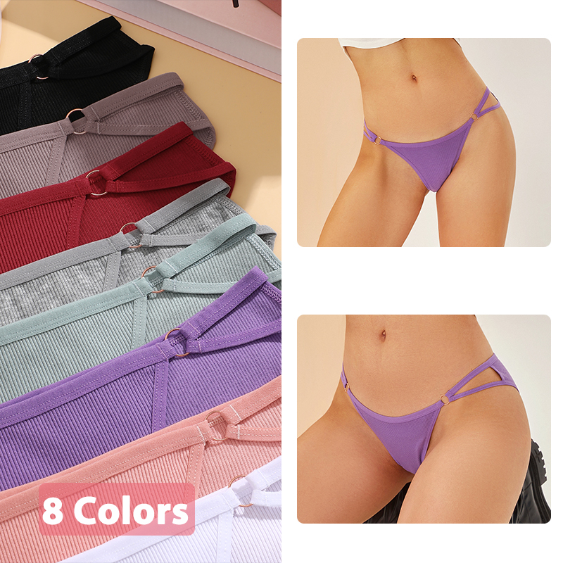 FINETOO 3PCS/SET Women Cotton Panties Women Sexy Low Rise Briefs Female Breathbale Underwear Button Design Pattern Soft Lingerie