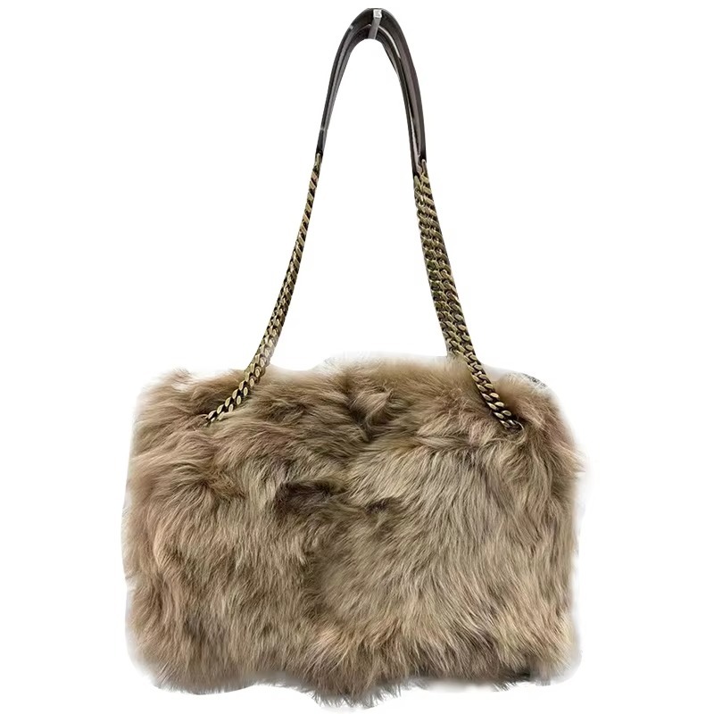New Plush Chain Shoulder Women s Winter Fashion Designer New Large Capacity Casual Handbag Women leisure trend s Bag