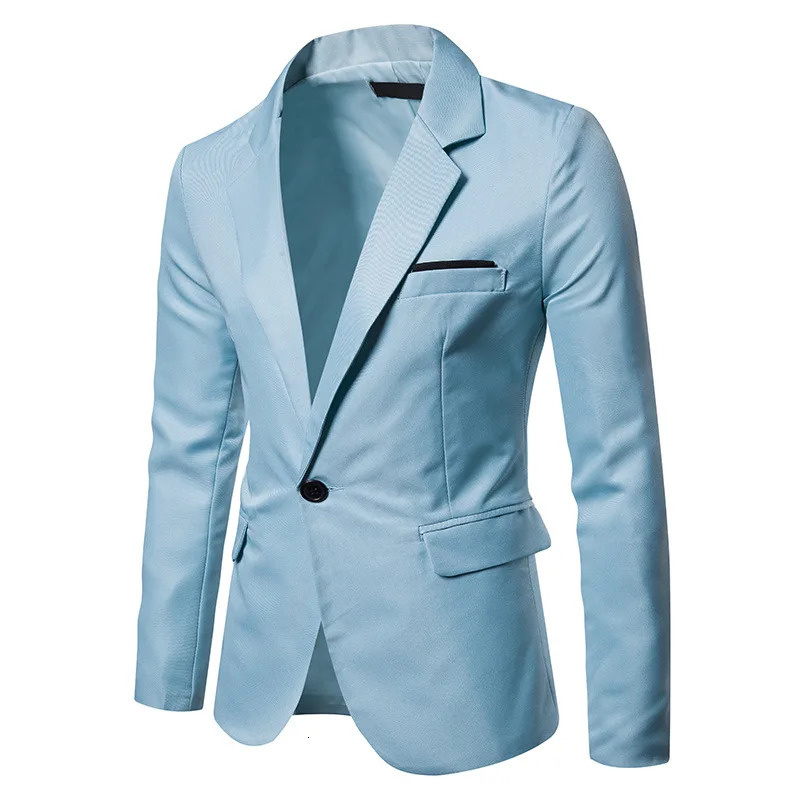 Royal Blue Blazer Men Casual Suit Solid Colour Mens Blazers Jacket Coat XXXL Size Single Button B10 241218