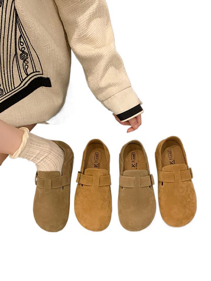 Women's Spring and Autumn 2024 New Fashionable and Comfortable Absolute Son Matte Leather Soft Flat Bottom Non tiring Foot Boken Casual Single Sh