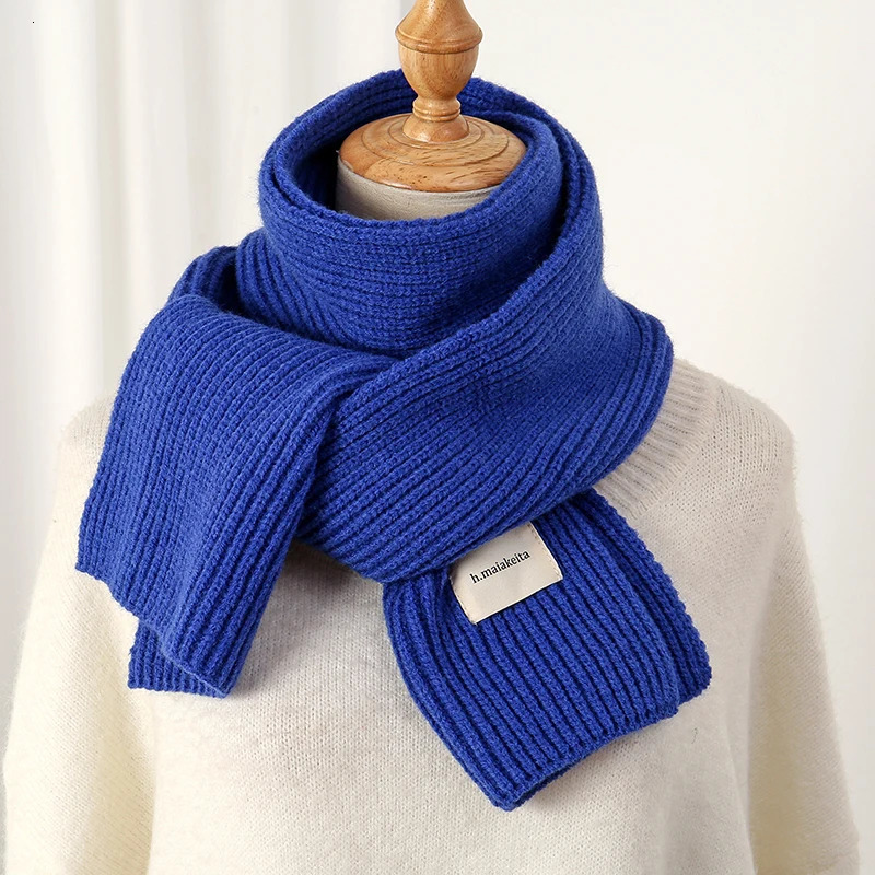 Warm Knitted Wool Soft Scarf Women Solid Korean Style Skinny Long Woolen Yarn Autumn Winter Travel Casual Neckechief Bufanda 241220