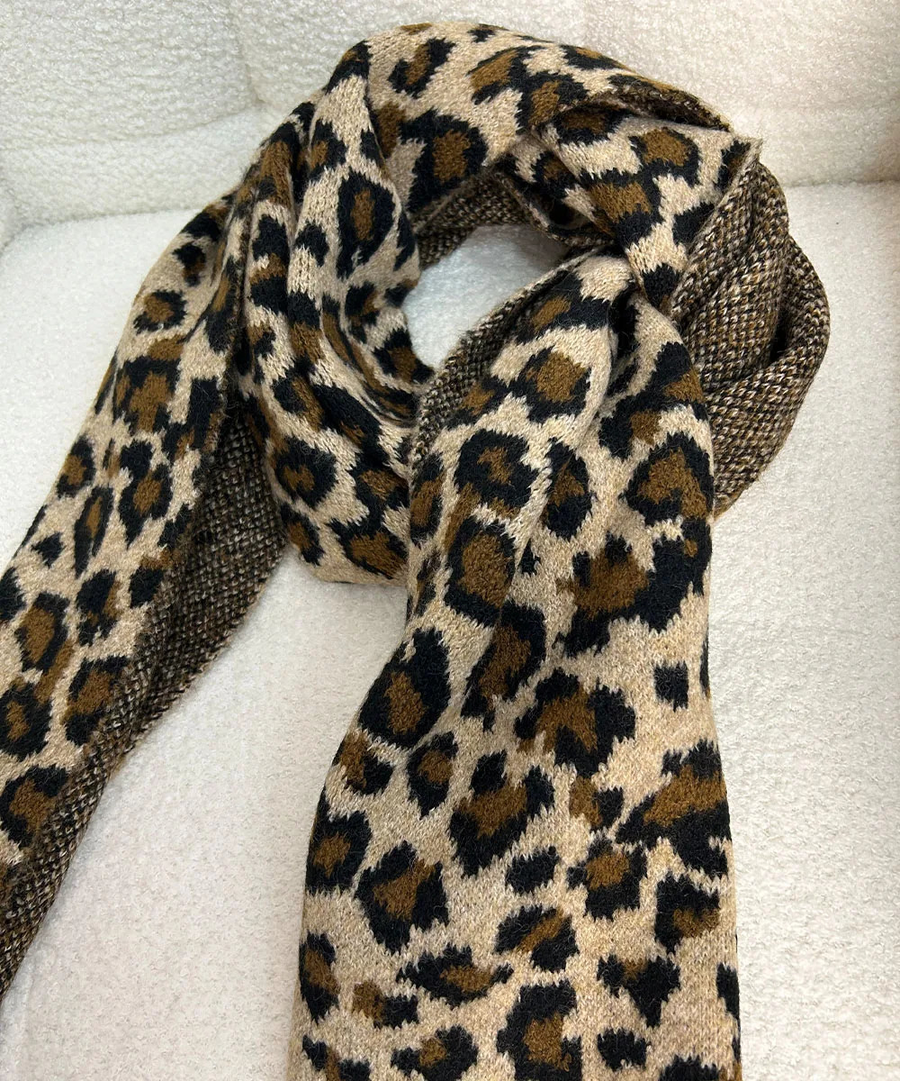 Fashion Leopard Printted Women Winter Warm Soft Scarf Cashmere Lady High Quality Wrap 241220