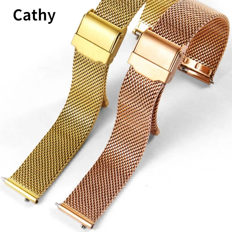 StainlESS Steel Watch Band for Waterproof Sweat-Proof Men Womens Rose Gold watchband 16 18mm Wrist Strap 241220