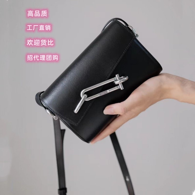 Bag TADFAB Women's Lock Box Interlock Small Square Niche Fashion Single Shoulder Crossbody Cowhide Armpit Bag