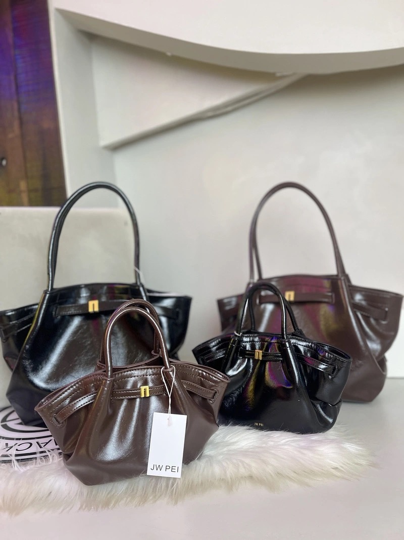 Leather Dumplings bag Luxe Calfskin Handbag Designer bag Cowhide Wide Strap Tote bag Women TOR BUR