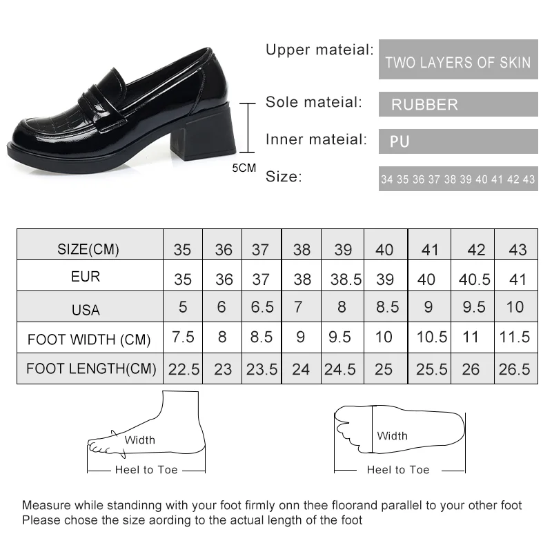 Women Loafers Non-slip Thick Heel Casual British Women Spring Shoes Lace-up Genuine Leather Women Shoes Medium Heel