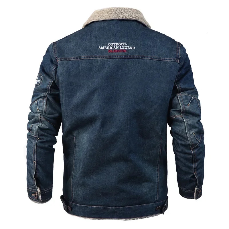 Casual Mens Clothing Trend Fashion Winter Plush Thickening Loose Lapel Oversized Denim Jacket Mens Jacket 241216