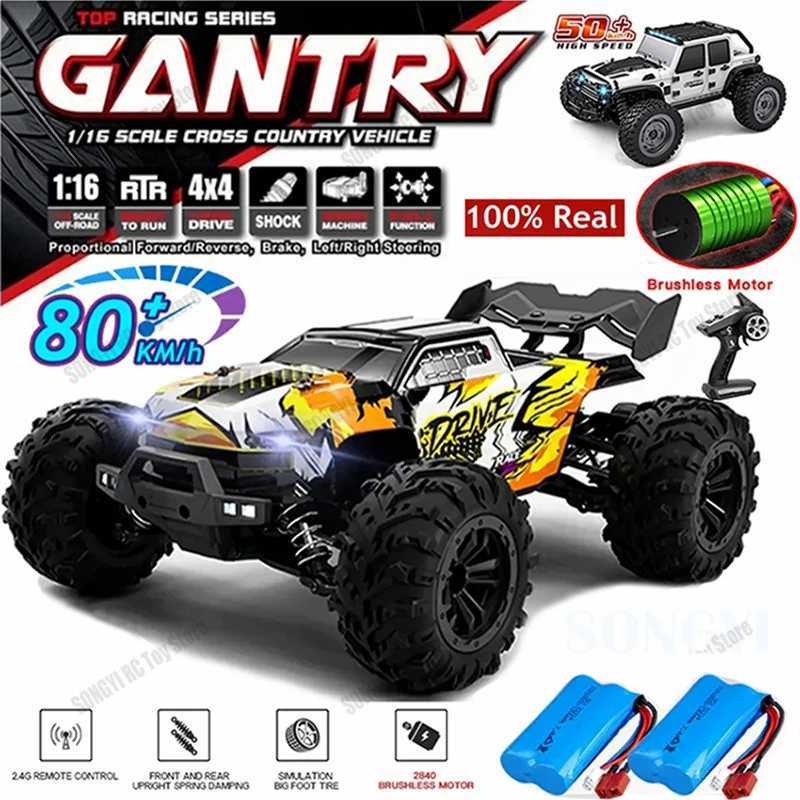 Free shipping 4 Wheel Drive RC Car 4x4 Off Road Drift Racing 50 or 80KM/h Super Brushless High Speed Radio Truck Remote Control Toy Kids