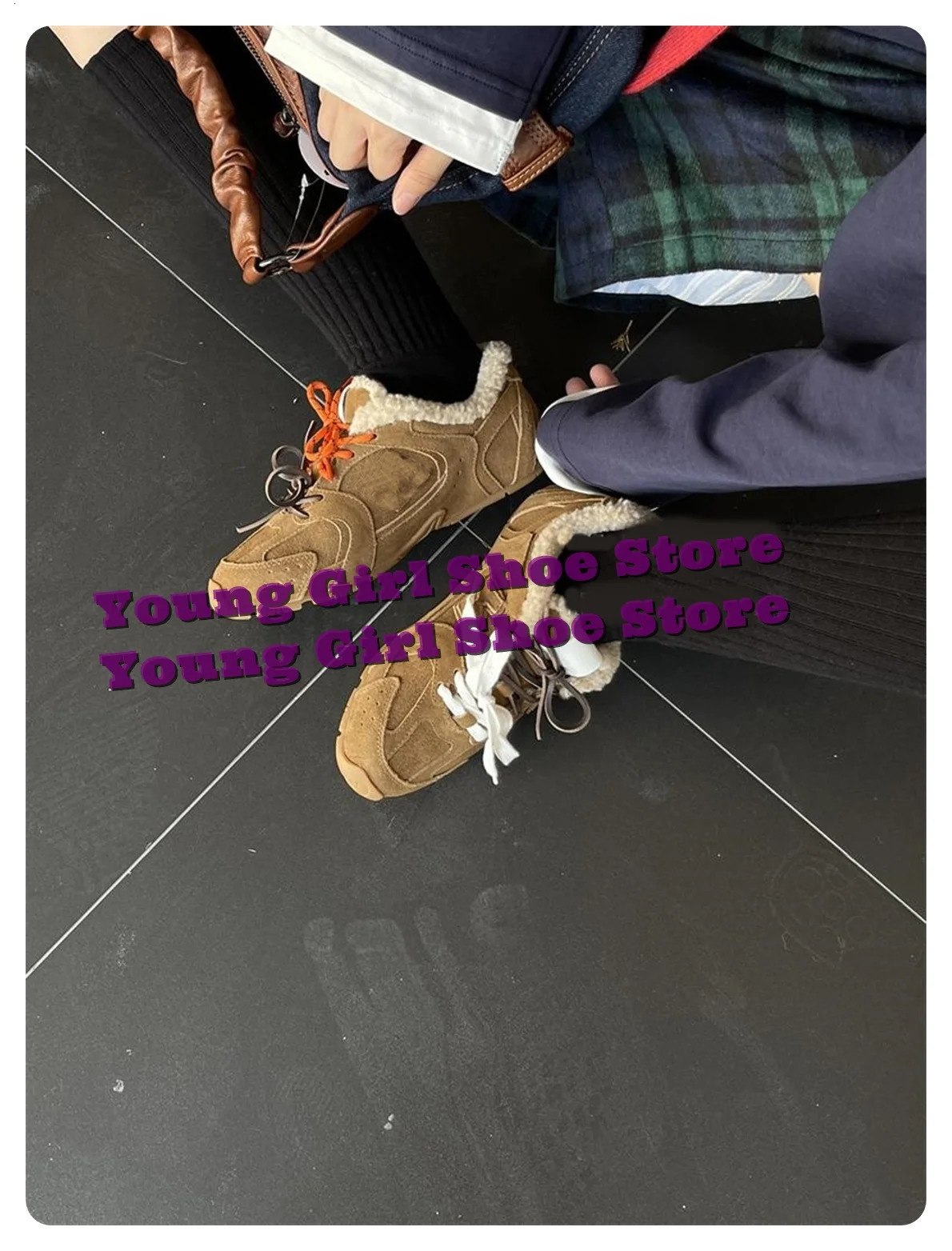 Plain canvas shoes sports shoes fur insulation winter high thickening rough surface casual fashion street womens clothing 241213