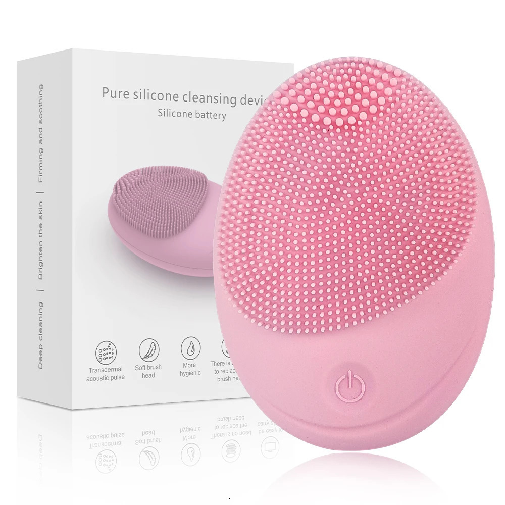 Electric silicone brush skin massager cleaner sonic vibration cleaning machine deep hole 241213