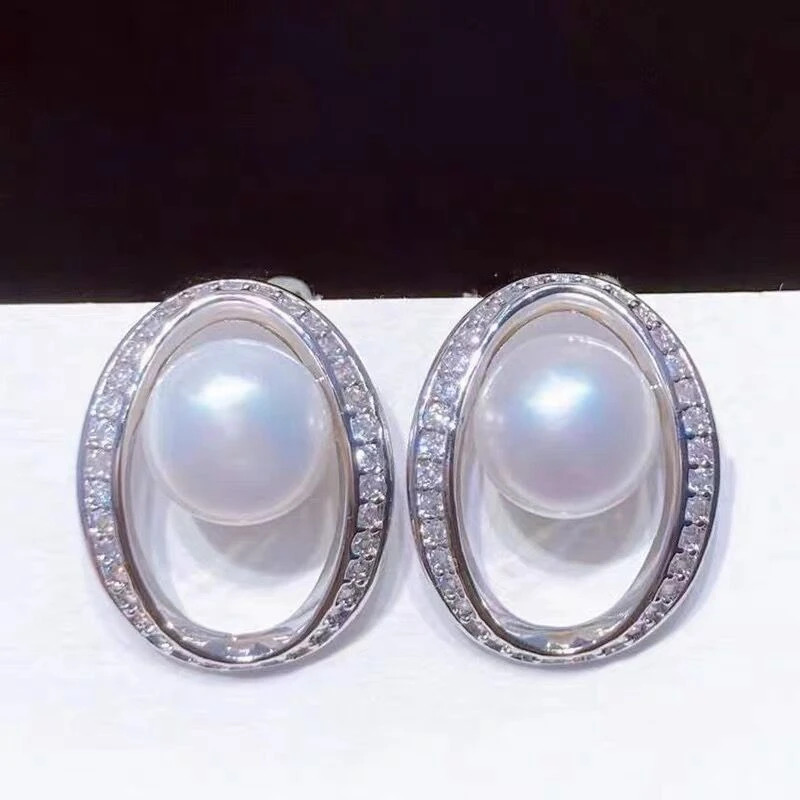 100% Natural Freshwater Pearl Ear Clip Earrings Without Ear Holes Temperament INS Style Diamond Zircon Fashion Gift 241220