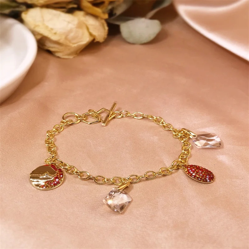 Spring Crystal Ladybug Pendant Style Beaded Bracelet Necklace Jewelry Set for Women Girls Jewelry Gift Wholesale Direct Sales 241220