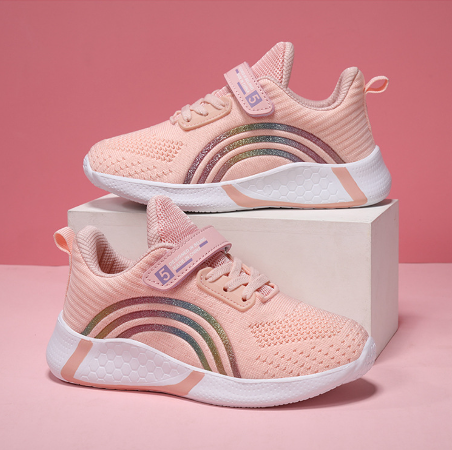 Kids Shoes For Girls Toddler Walking Sneakers Breathable Soft Anti-Slip Running Kidsnest Sports Youth Trainers Shoes Big Sizes US 11C-5Y