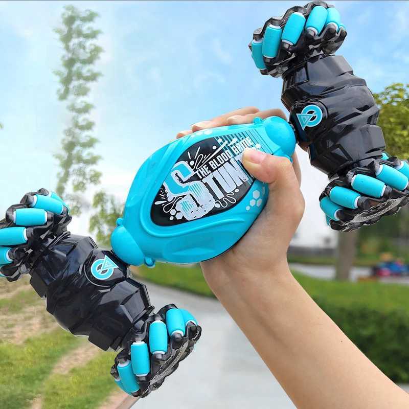 1 16 RC Car with LED Light Gesture Induction Deformation Twist 360 Rotating Climbing Car Remote Control Car Boy Toys GiftXJ241221