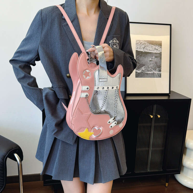 Personalized violin bag 2024 new Sen style soft girl fashion rivet trend single shoulder backpack PU