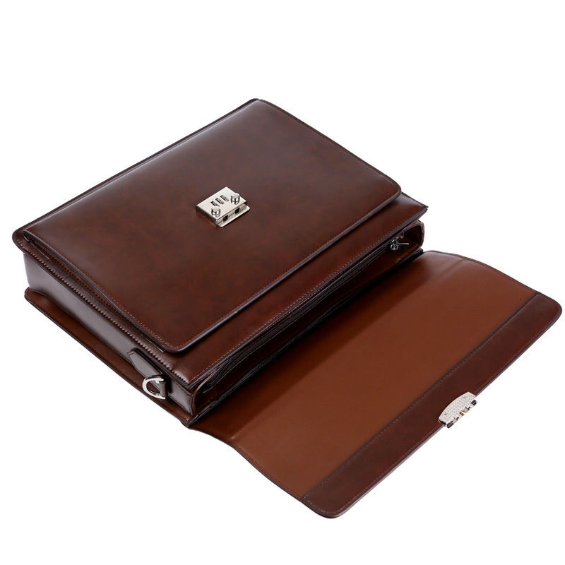 Genuine Leather Men's Crossbody High Quality Business Briefcase Bag Shoulder Messenger Bags Office Handbag Laptop Briefcases