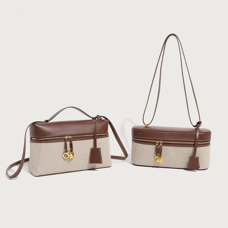 2025 new minimalist retro camera lunch box splicing canvas designer shoulder bag fashionable multifunctional crossbody bag