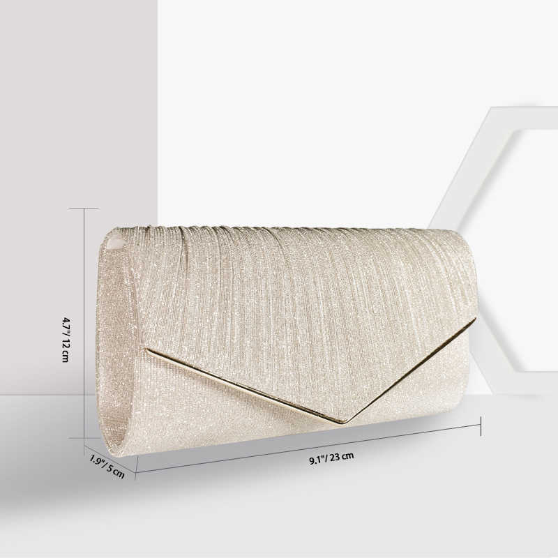 Fashionable Banquet Bag Clutch Bag Evening Dress Bag Bride Bag Handbag Pleated Sparkling Wedding Bag Dance Party Bag 240920