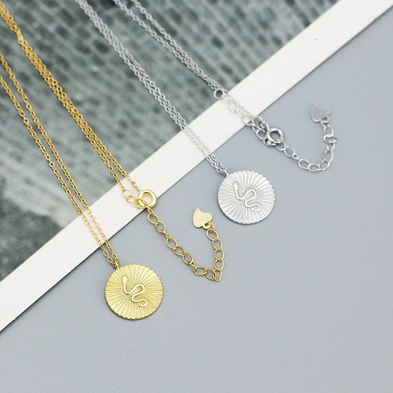 WANTME 925 Sterling Silver Creative Fashion Round Snake Chain Necklace for Women Bohemian Gothic Party Clavicle Jewelry 241220