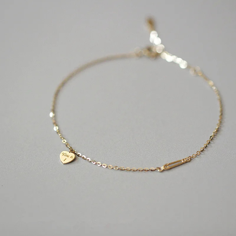 925 Sterling Silver Bracelet Letters I Love You Bracelet Heart Delicate Chain Bracelet Fashion And Minimalist Accessories Gift 241220