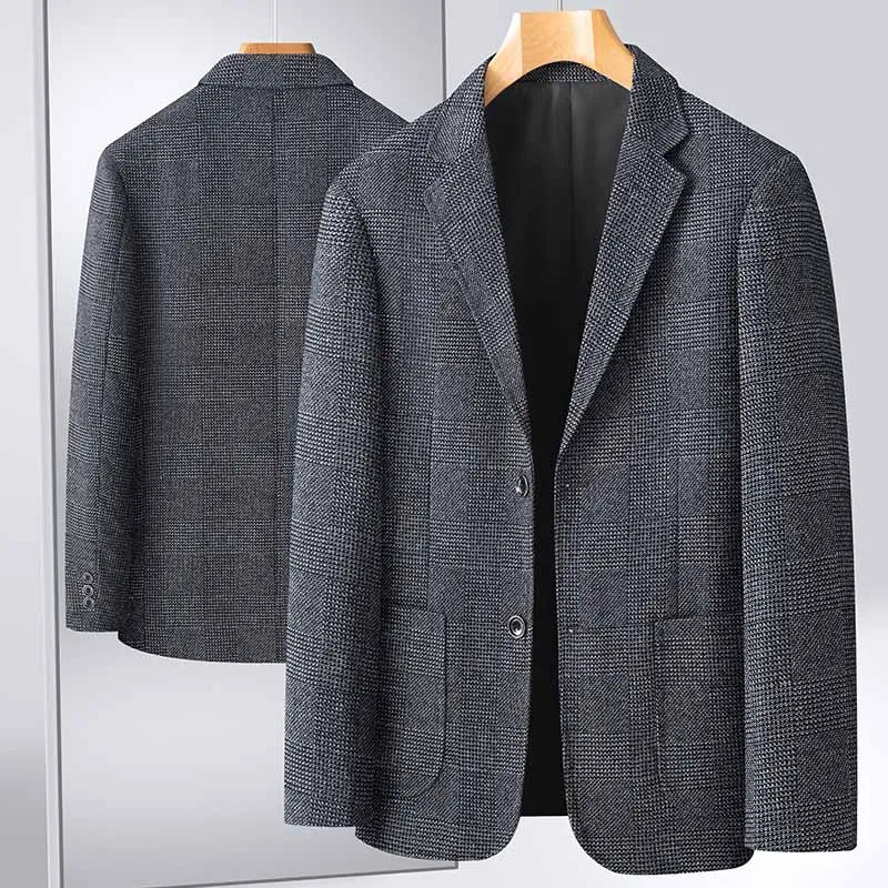 Mens Blazer Fashion Middle-aged Business Casual Professional Wear Casual Loose British Style Sub-trend Four Seasons Suit 241220