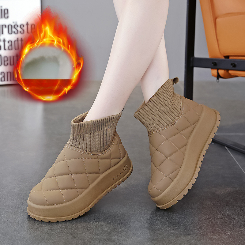 Thick Soled Snow Boots For Women In Winter 2024, With Plush And Thick Cotton Shoes, Waterproof And Anti Slip Short Boots For Women Kt-2819 65e