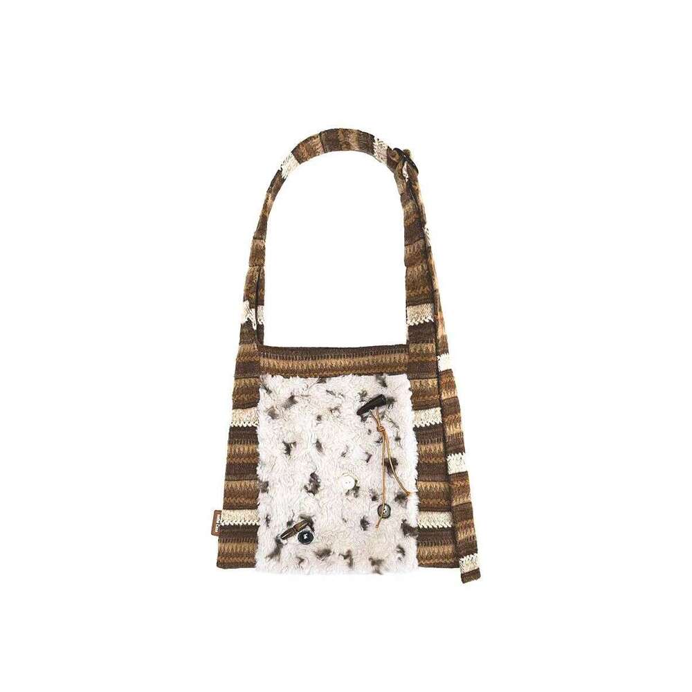 Straight "Wandering Princess" Splicing Single Shoulder Large Capacity Tote Bag, Niche Commuter Crossbody Bag