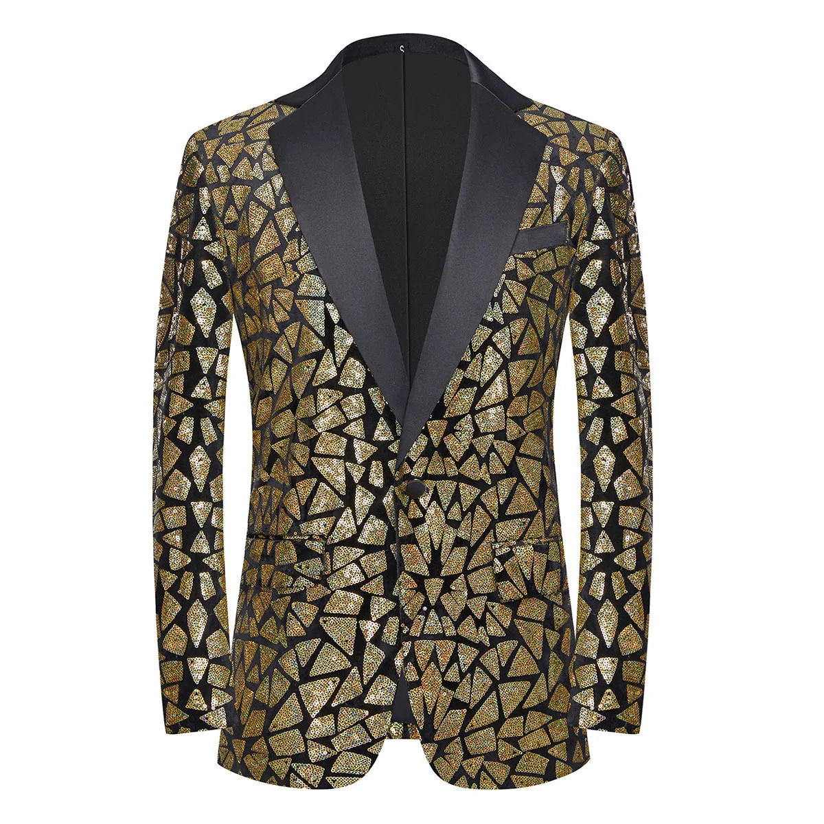 Silver White Laser Sequins Blazer Coat Men Slim Fit One Button Dress Suit Jacket Male Party Stage Performance Singer Host Tuxedo 241218