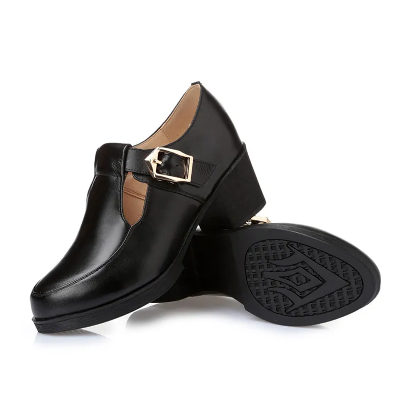 Genuine Leather Women Shoes Puls Size Female Autumn Shallow Mouth Shoes Casual Cowhide Shoes