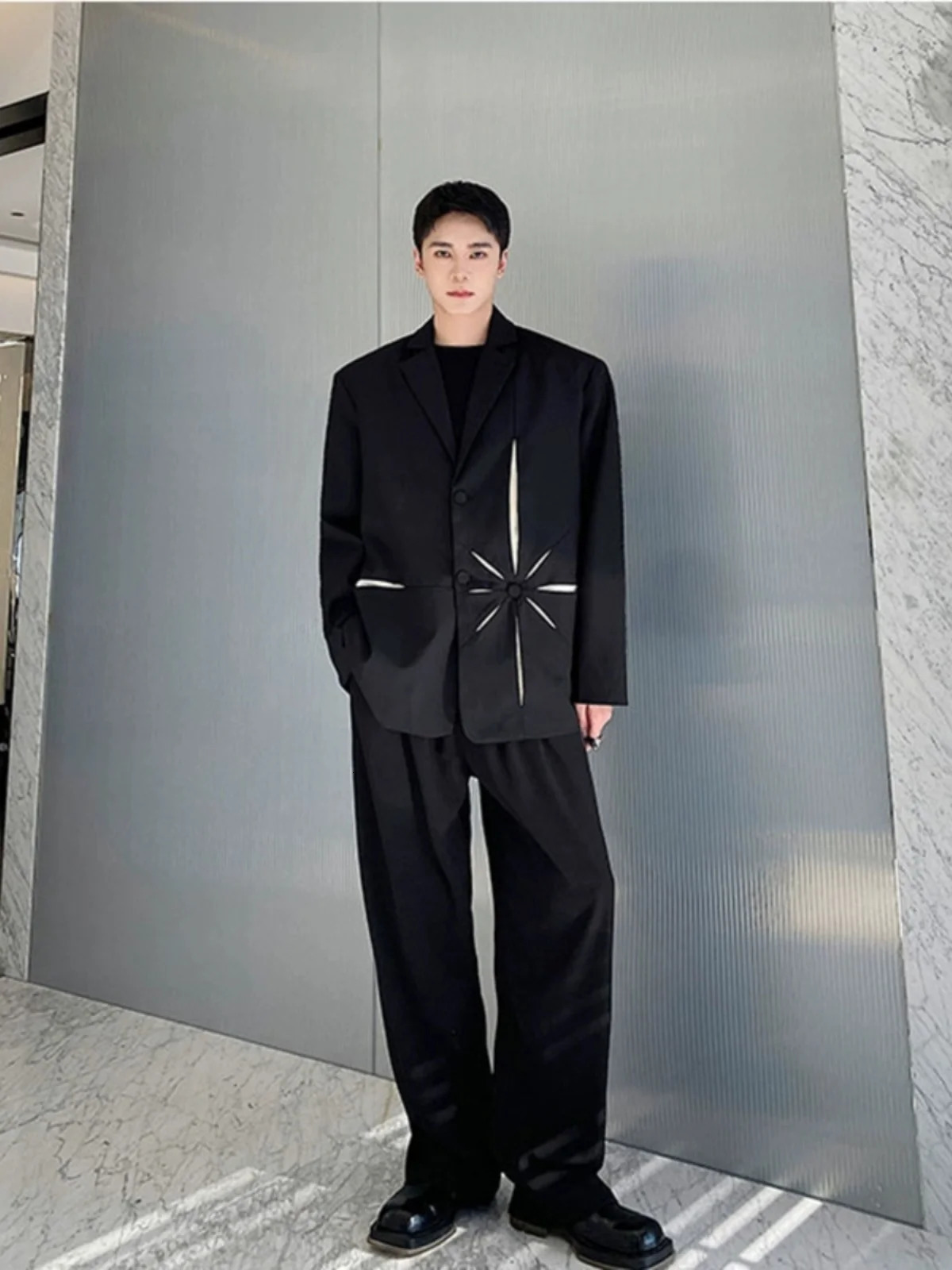 YAMAMOTOStyle Suit Jacket Personality Color Matching Stereo Lapel Retro Trend Suits Men And Women The Same 241218