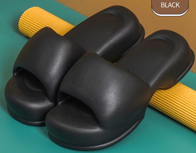 free shipping designer shoes Thick soled slippers high-heeled fashionable one-piece slippers women's cool slippers black pink green