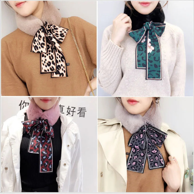 Women Collar Tie Winter Faux Fur Woman False Collar Girls Detachable Fur Collar Ribbon Warm Scarfs for Ladies Neckerchiefs 241220