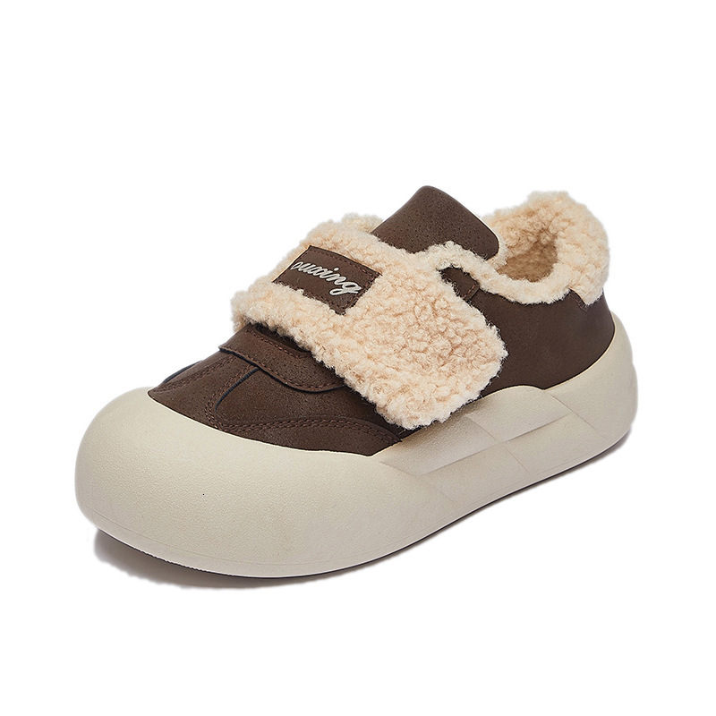2024 Winter New Velvet Thick soled Board Shoes for Women, Small and Versatile, Thickened Warm Cotton Shoes, Snow Boots for Women G3512