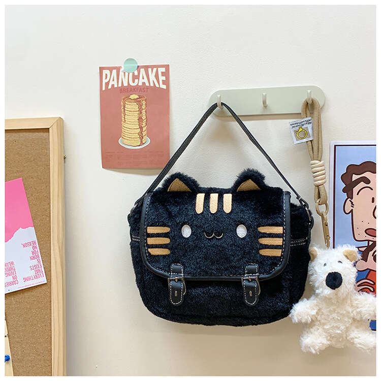 Cute Cat Small Bag 2024 New Edition Internet Celebrity High Beauty Cartoon Plush Doll Handbag for Women