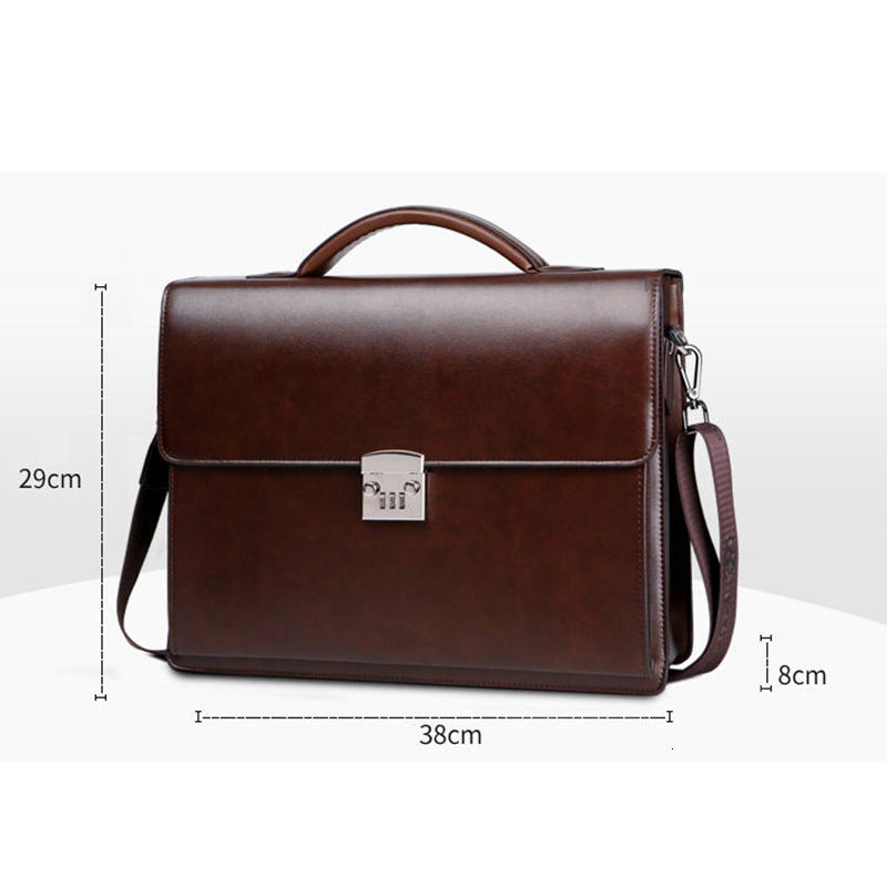 Genuine Leather Men's Crossbody High Quality Business Briefcase Bag Shoulder Messenger Bags Office Handbag Laptop Briefcases