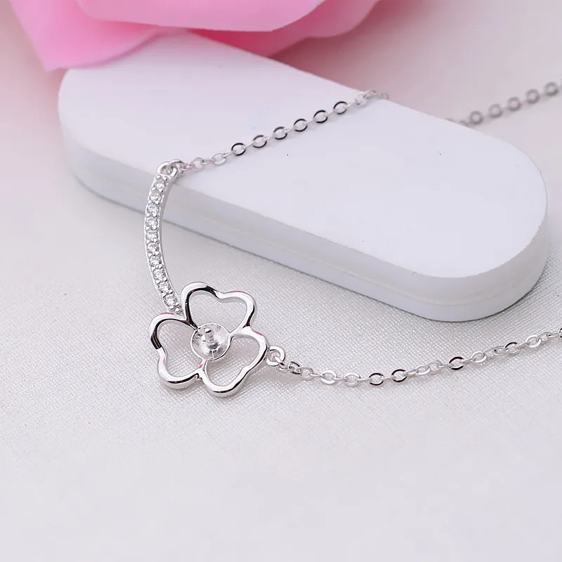 QIAOBEIGE DIY accessories exquisite S925 sterling silver pearl pendant pearl necklace pendant Korean 45cm 18inches 241220