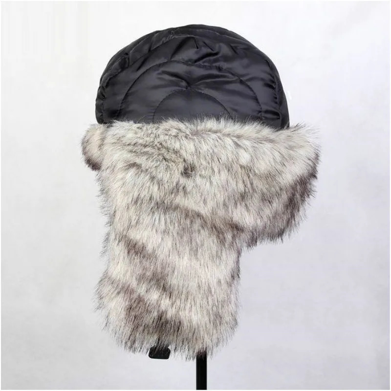 Mens Warm Bomber Hat Mens Lei Feng Hat Ear Hoods Outdoor Cotton Hat Northeast Snow Hat Windproof Warm Hat B-8525 241220
