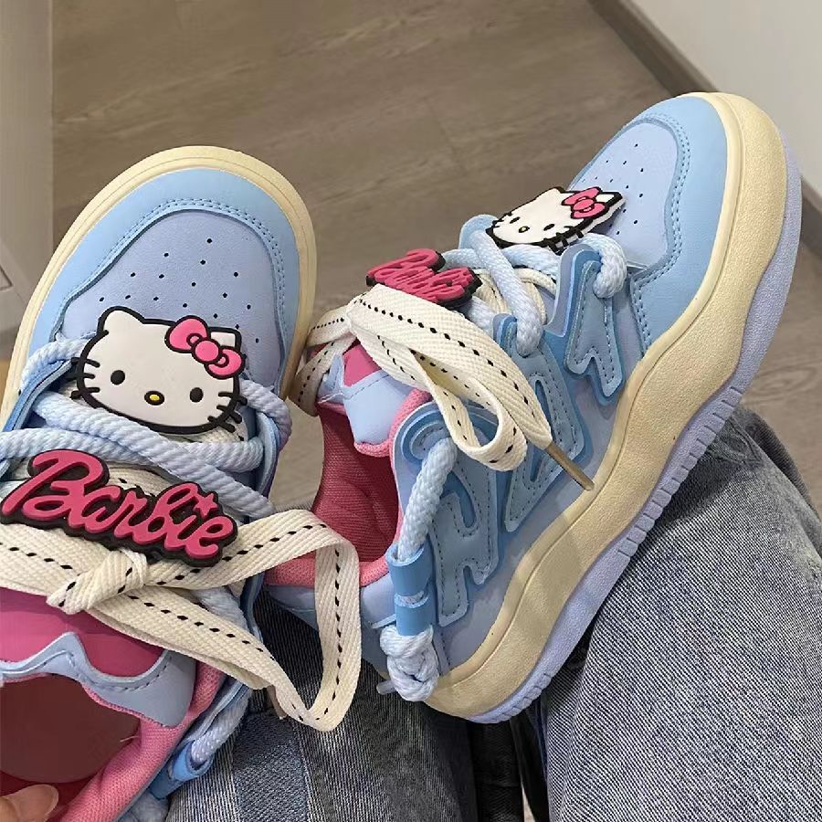 Autumn hot selling original soft girl cute big head bread shoes children's thick sole 2024 new versatile casual board shoes trend