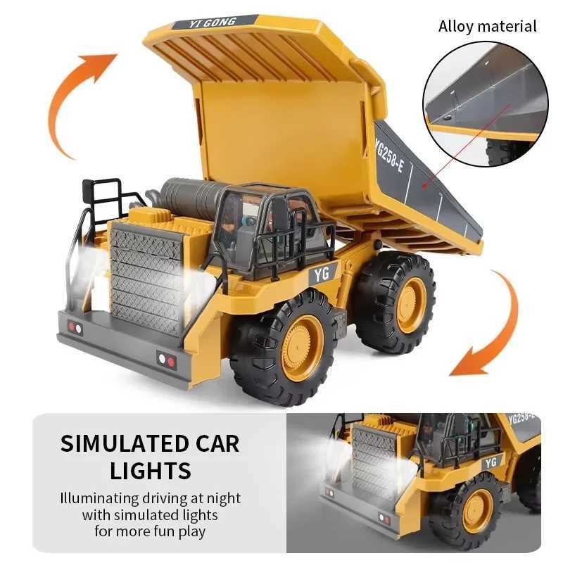 New Remote Control Engineering Vehicle Crler Truck Bulldozer Toys RC Excavator Dumper Car 2.4G for Boys Kids Holiday Toy GiftsXJ241221