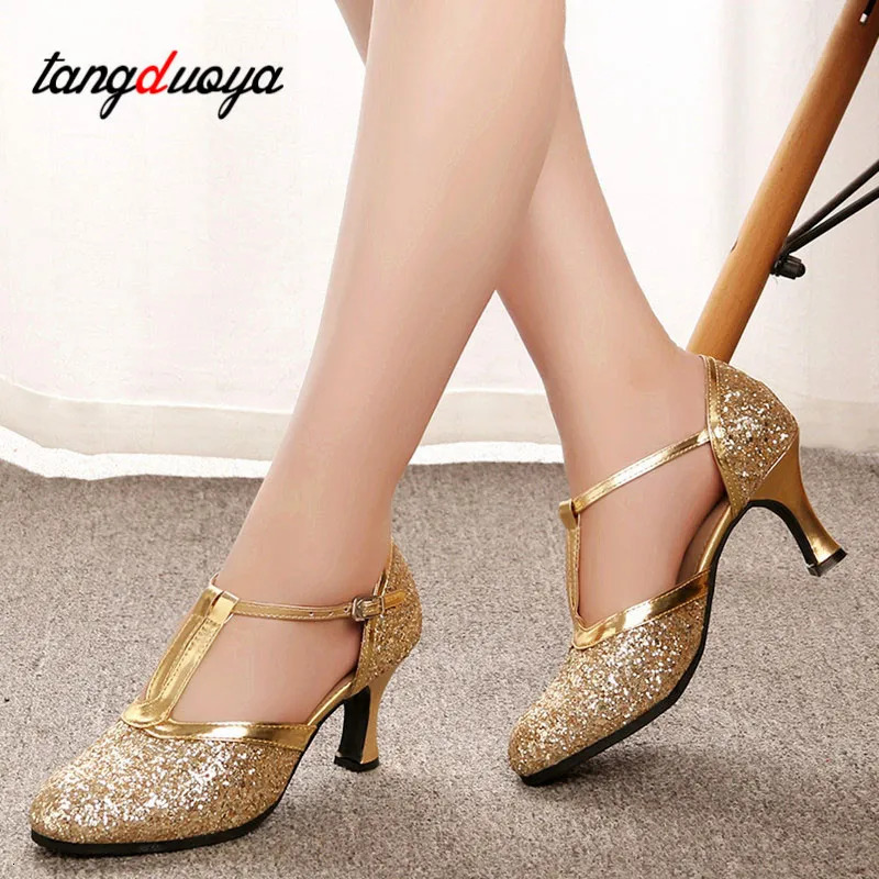 Salsa Latin Dance Shoes for Women Tango Ballroom Dance High Heels Soft Dancing Shoes for Women 3.5/5.5cm Ballroom Dance Sandals 241220